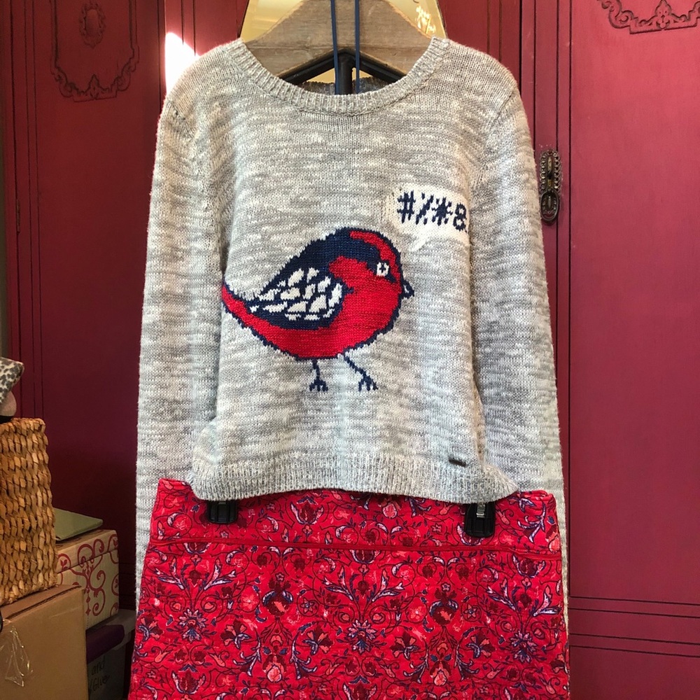 Abercrombie Swearing Bird Cropped Sweater